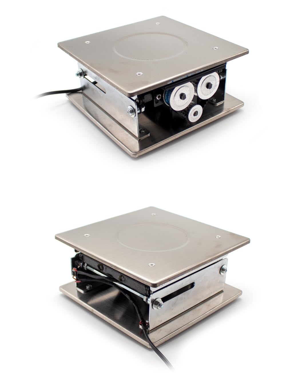 200x200MM Electric Stainless Steel Lifting Platform, Small Laboratory Lifting Stand Remote Control Adjustable Lifter Moving Load 10KG with Remote Control and Power Adapter