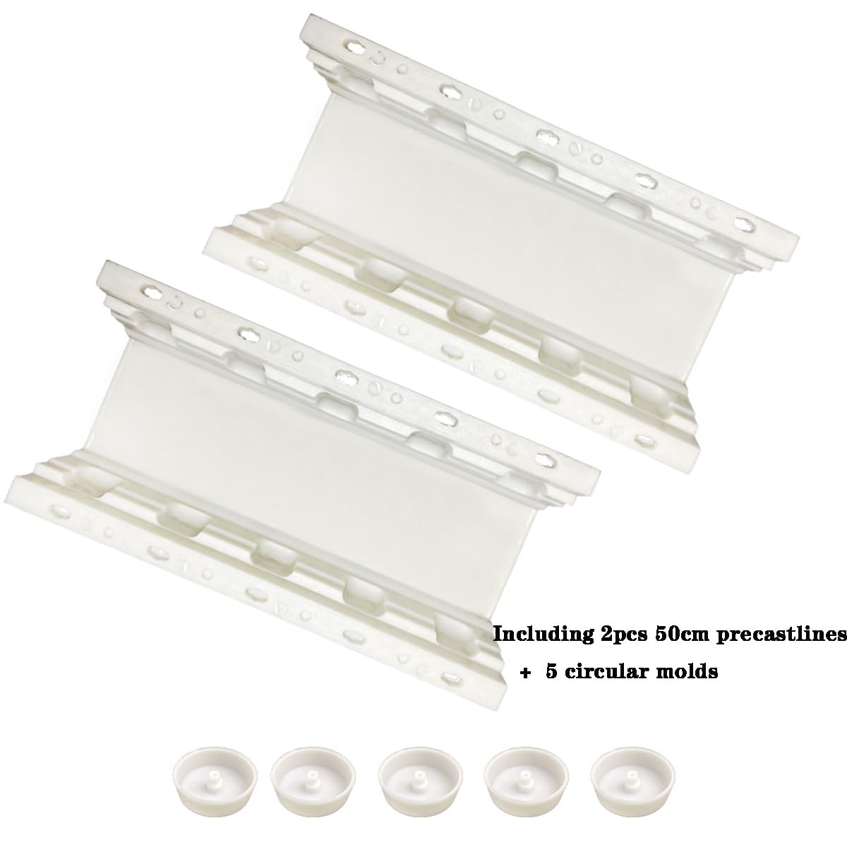 Concrete Balcony Edge Molds, 2PCS 19.69 Inch Balcony Precastline Molds for for Outdoor Decoration