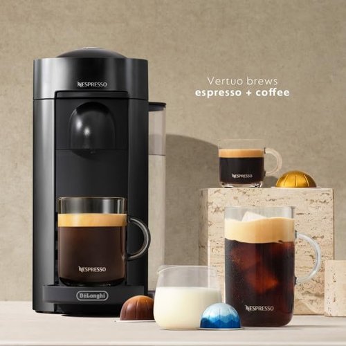 De'Longhi Nespresso Vertuo Plus Coffee & Espresso Maker - Sleek Ink Black Design