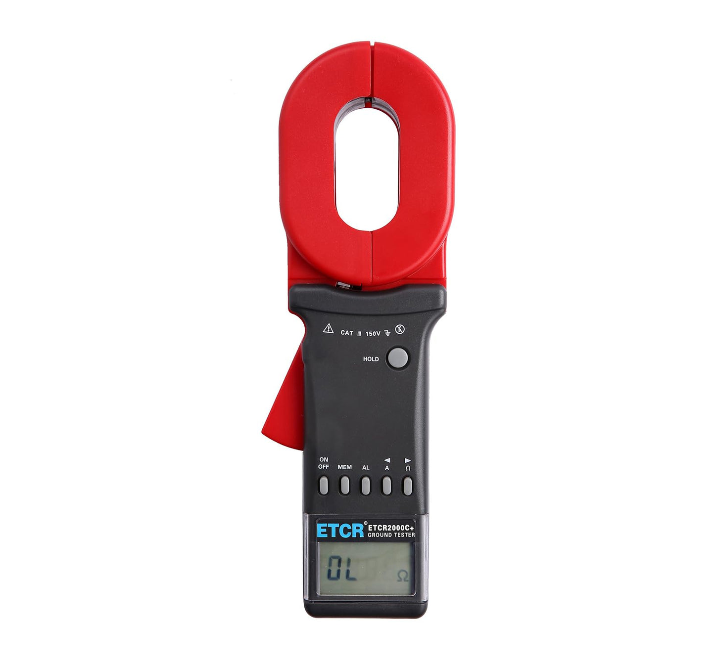 ETCR ETCR2000C+ Digital Clamp Ground Earth Resistance Meter Tester 0.01-1200Ω, 0.00mA-20.0A, Clamp Size 65mm×32mm
