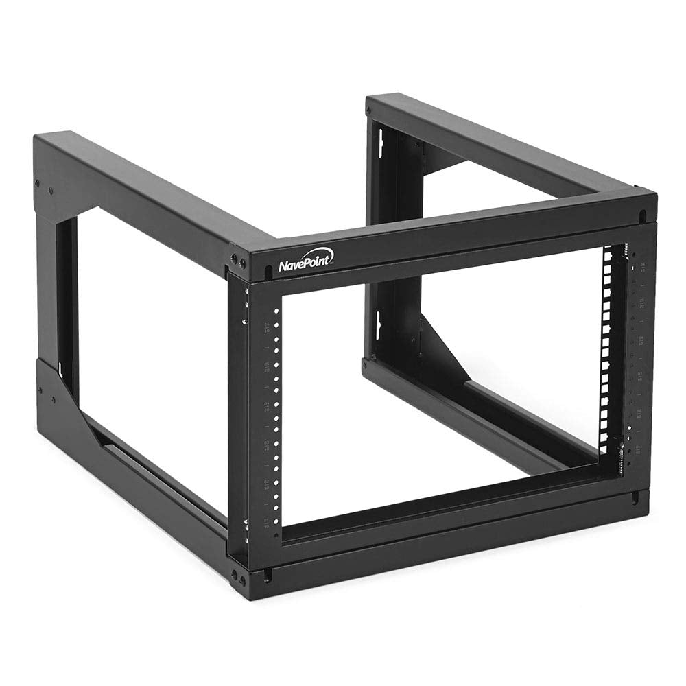 NavePoint 6U Server Rack with Swing Gate - Wall Mount Rack for 19 Inch IT & AV Equipment - 18' Deep, Black