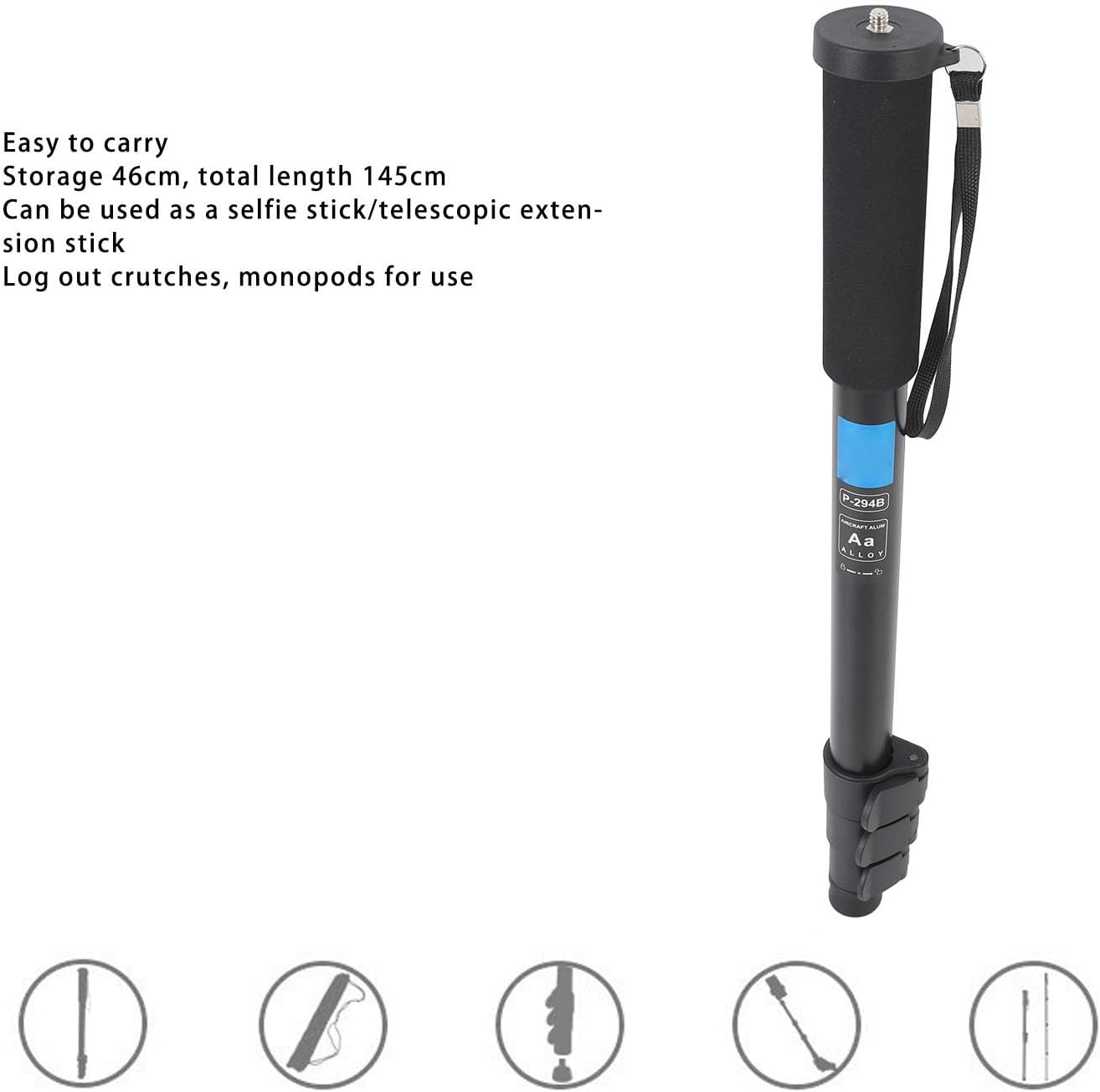 ciciglow Camera Monopod, Professional Telescopic Monopod Anti Slip, Aluminum Alloy Portable Travel Monopod Stand