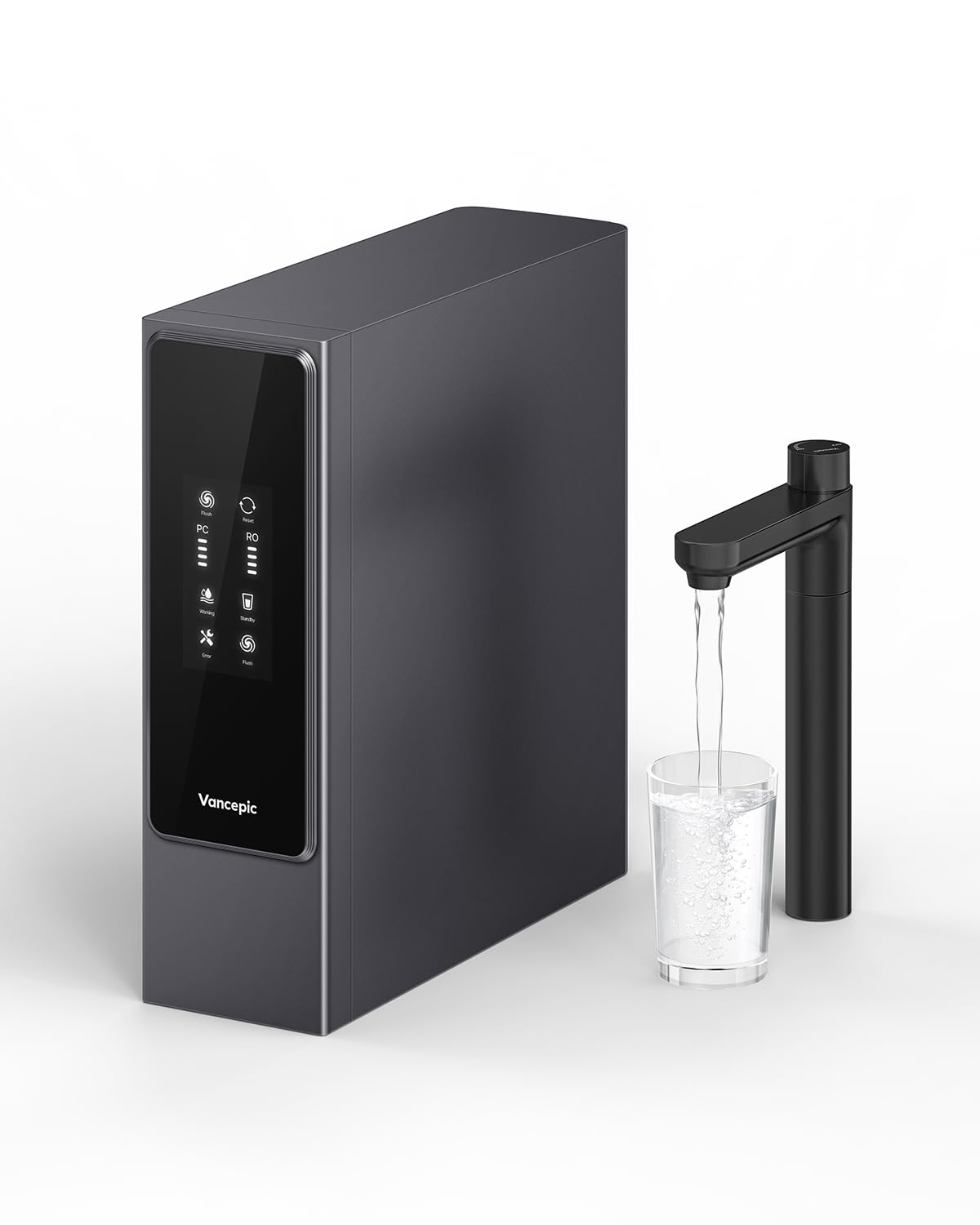 Vancepic Under Sink Reverse Osmosis System, 0.55 GPM High Flow 800GPD Tankless RO System, 3:1 Pure to Drain, 4000L High Capacity Water Filter, 95% TDS Reduction, Quiet Pump V800