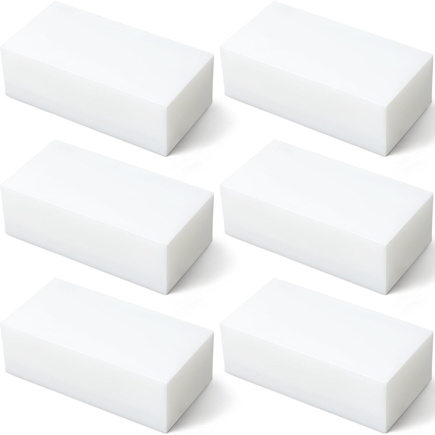 Colingmill 6 Pcs Hdpe Plastic Block 2" x 3" x 6", Polyethylene Solid Plastic Block for Machining, Home Floor Improvement, Prototyping, DIY Projects, Engineering(White)