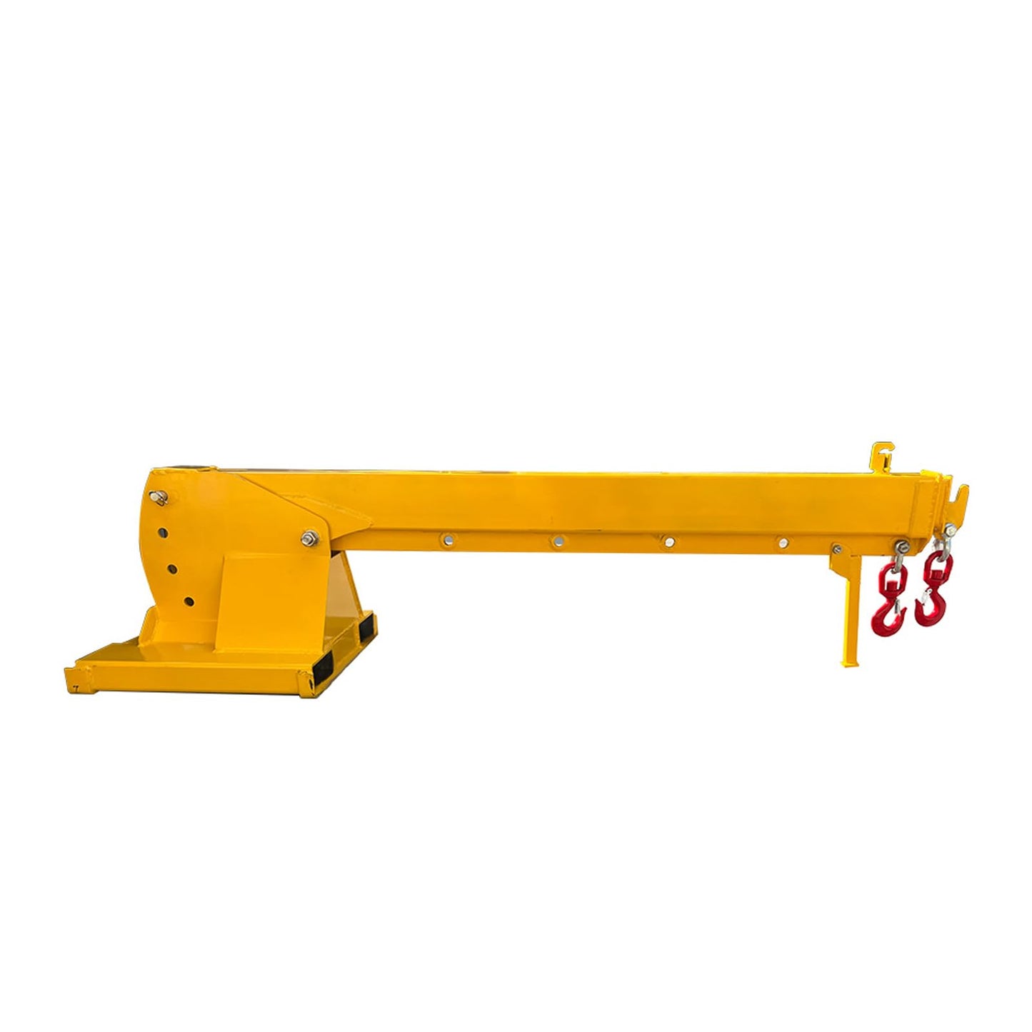 PreAsion 6600LB Capacity Forklift Jib Boom Crane, Adjustable Boom Length 7-12ft Manual Telescoping, Mobile Crane Lifting Hoist with Two Swivel Hooks, Lifting Angle 0-75°, Compatible with Pallet Forks