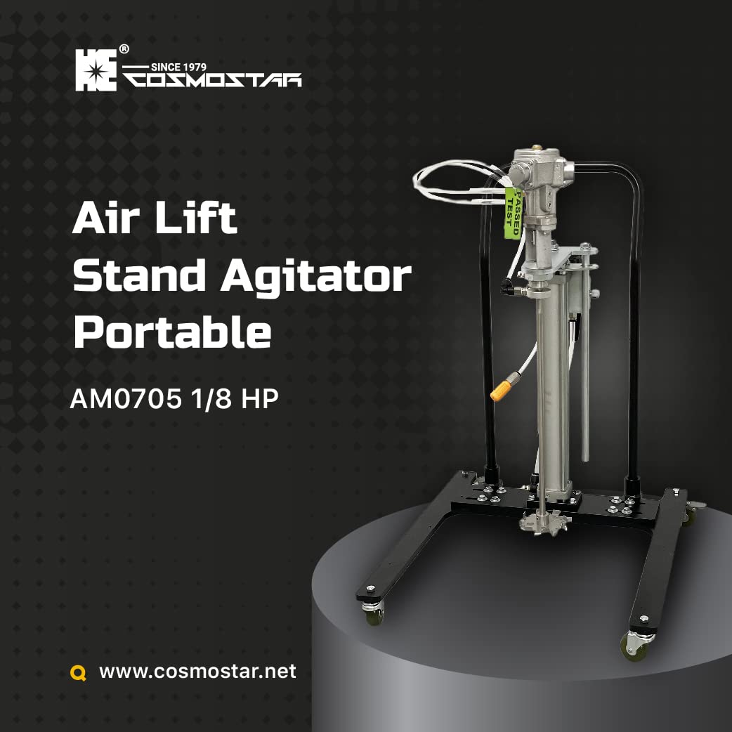 COSMOSTAR 5 Gallon Automatic Air Lifting Pneumatic Pail Agitator Paint Mixer | Drum Mixer | Pneumatic Bracket Mixer, Paint Stirring Machine Bracket Air Agitator Paint Mix Tool, Paint Agitator