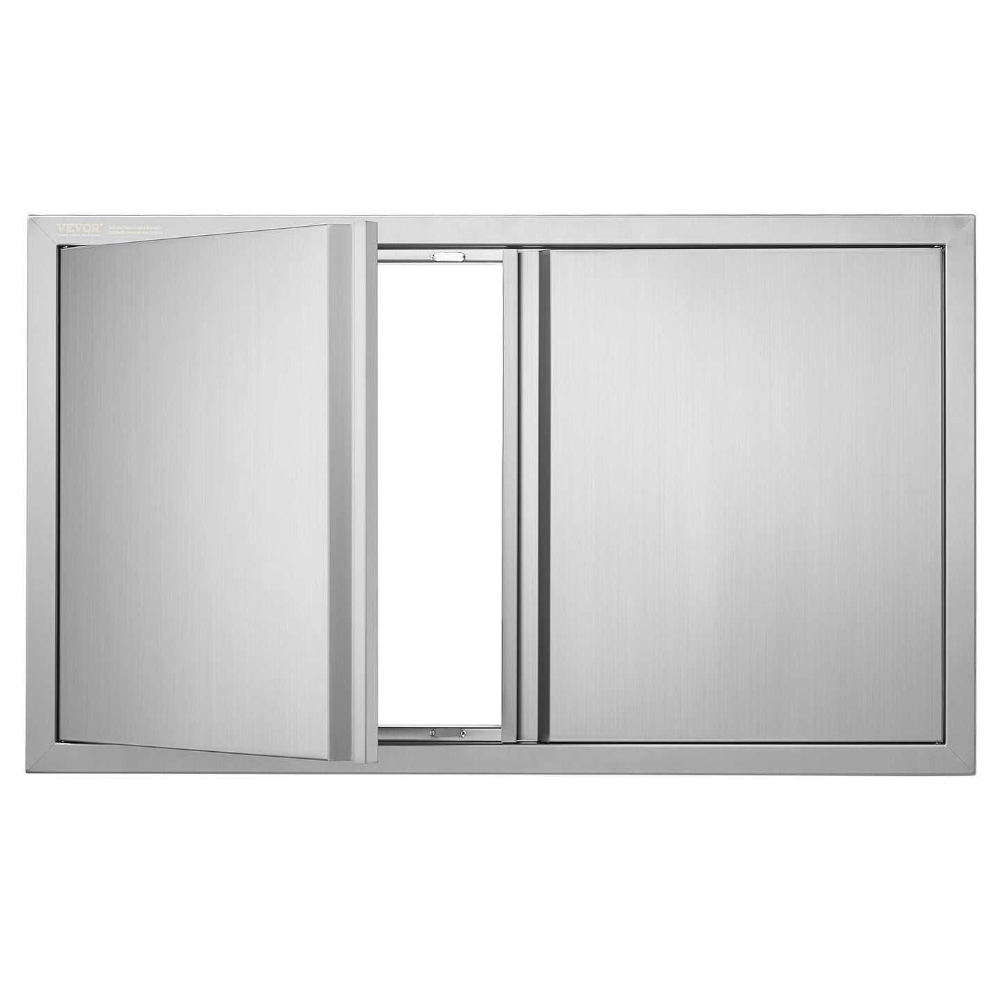 VEVOR BBQ Access Door, 36W x 21H Inch Double Outdoor Kitchen, Stainless Steel Flush Mount, Wall Vertical With Recessed Handles, for BBQ Island, Grilling Station, Outside Cabinet