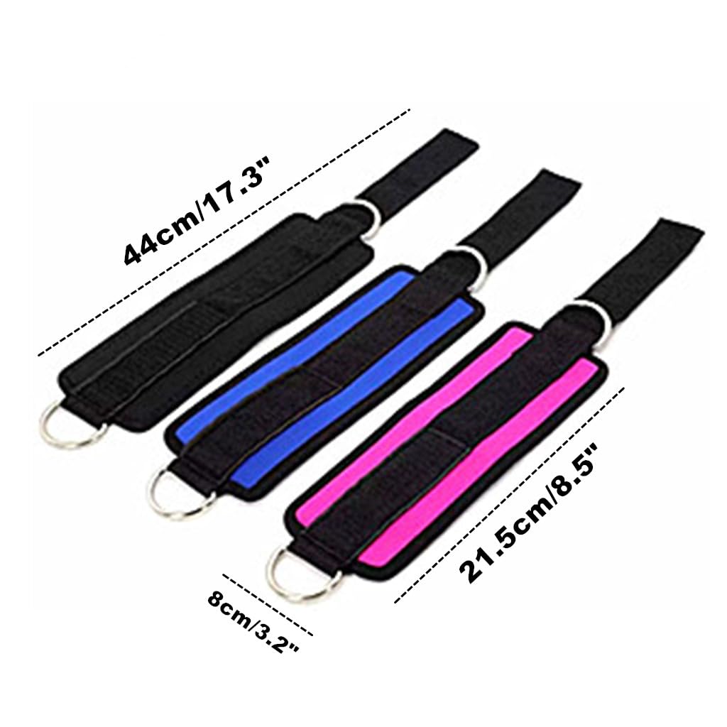 Aacehlh Ankle Strap for Cable Machine,1 Pair Adjustable Neoprene Padded Ankle Cuff for Leg Extensions,Glute Workouts,Gym for Women and Men (Blue)