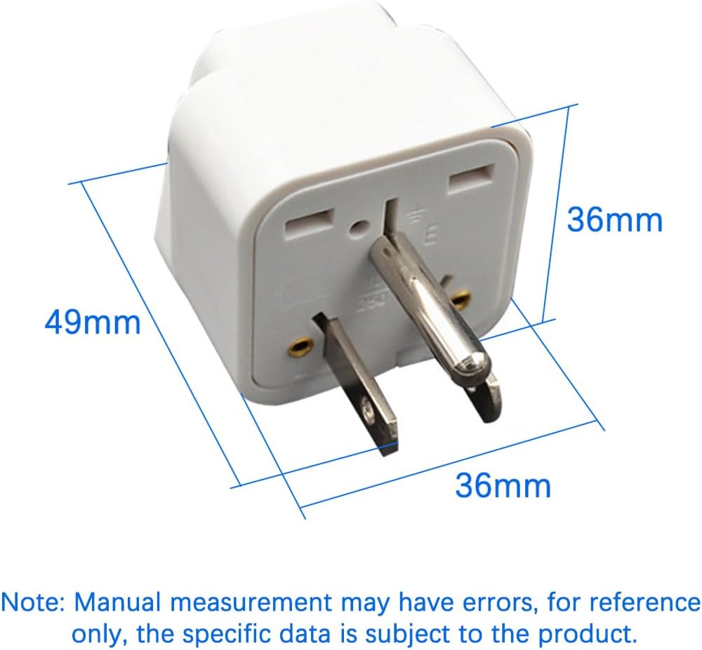TEWOXIN 10PCS Plug,3-Prong 5-15P,10A/250V UK/AU to USA Travel Adapter Grounded NEMA Power Converter