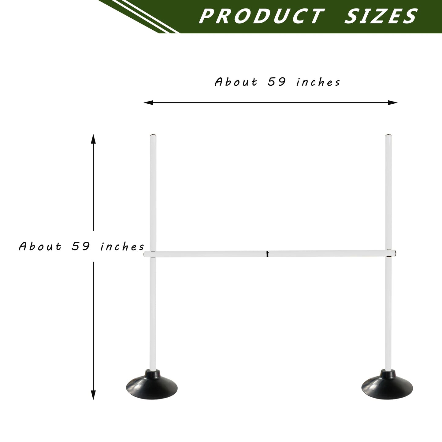 TNZMART 4.9 FT and 3.3 FT White Agility Poles Adjustable Hurdles for Soccer Football Speed Training Equipment Track and Field (Pack of 6, 4.9 FT)