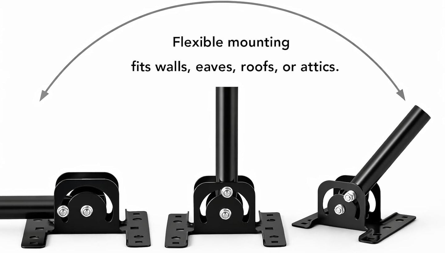 Five Star Adjustable Mounting Pole Antenna Mount Outdoor TV Antenna Universal Weather Proof Attic Mount Brackets, Easy
