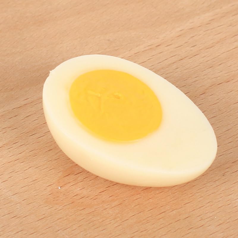 4pcs TOYANDONA Boiled Egg Model PVC Artificial Food Props for Photography Realistic Faux Egg Kitchen Decor for DIY