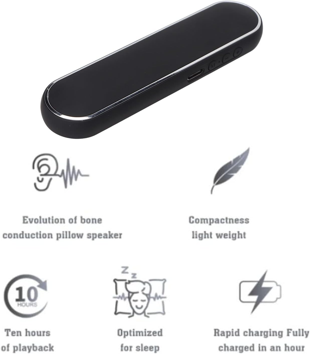 Vikye Bluetooth Pillow Speaker for Sleeping,Mini Portable Under Pillow Speakers,Portable Pillow Speaker with Volume
