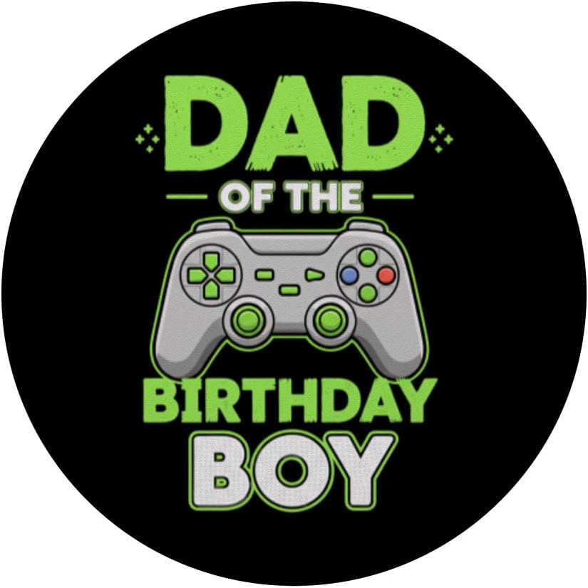 Birthday Gamer Crew Dad of The Birthday Boy Video Gamer Controller PopSockets Adhesive PopGrip