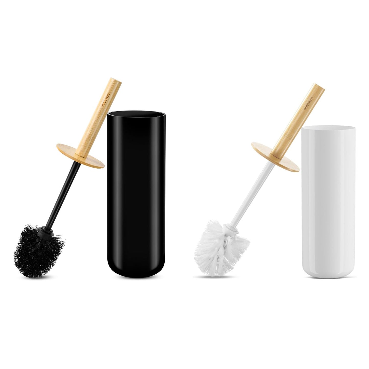 SUBEKYU Toilet Brush, Toilet Bowl Brush and Holder Set, Bathroom Toilet Bowl Cleaner for Deep Cleaning, Black