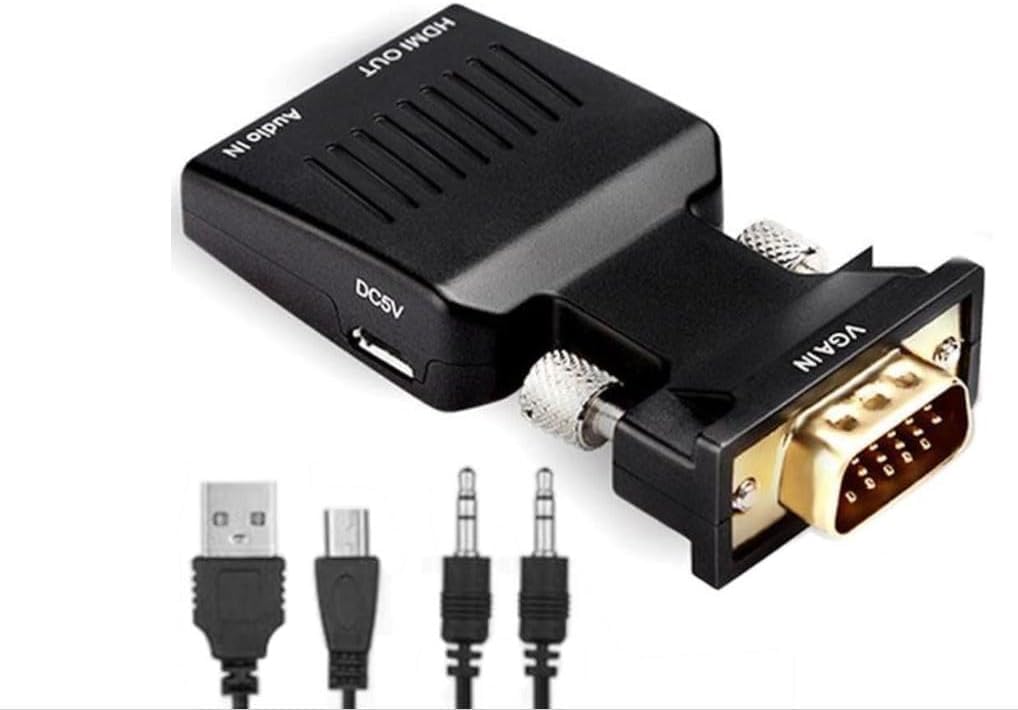 SGElectronix 1080p VGA Male to HDMI Female Adapter Converter with Audio,(PC VGA Source Output to TV/Monitor with HDMI
