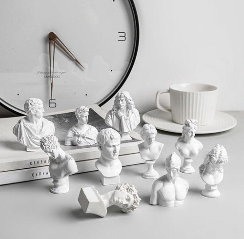 Garwor Mini Greek Mythology Figures - 10PCS Resin Bust Statues for Home Office Décor | 2.75" H