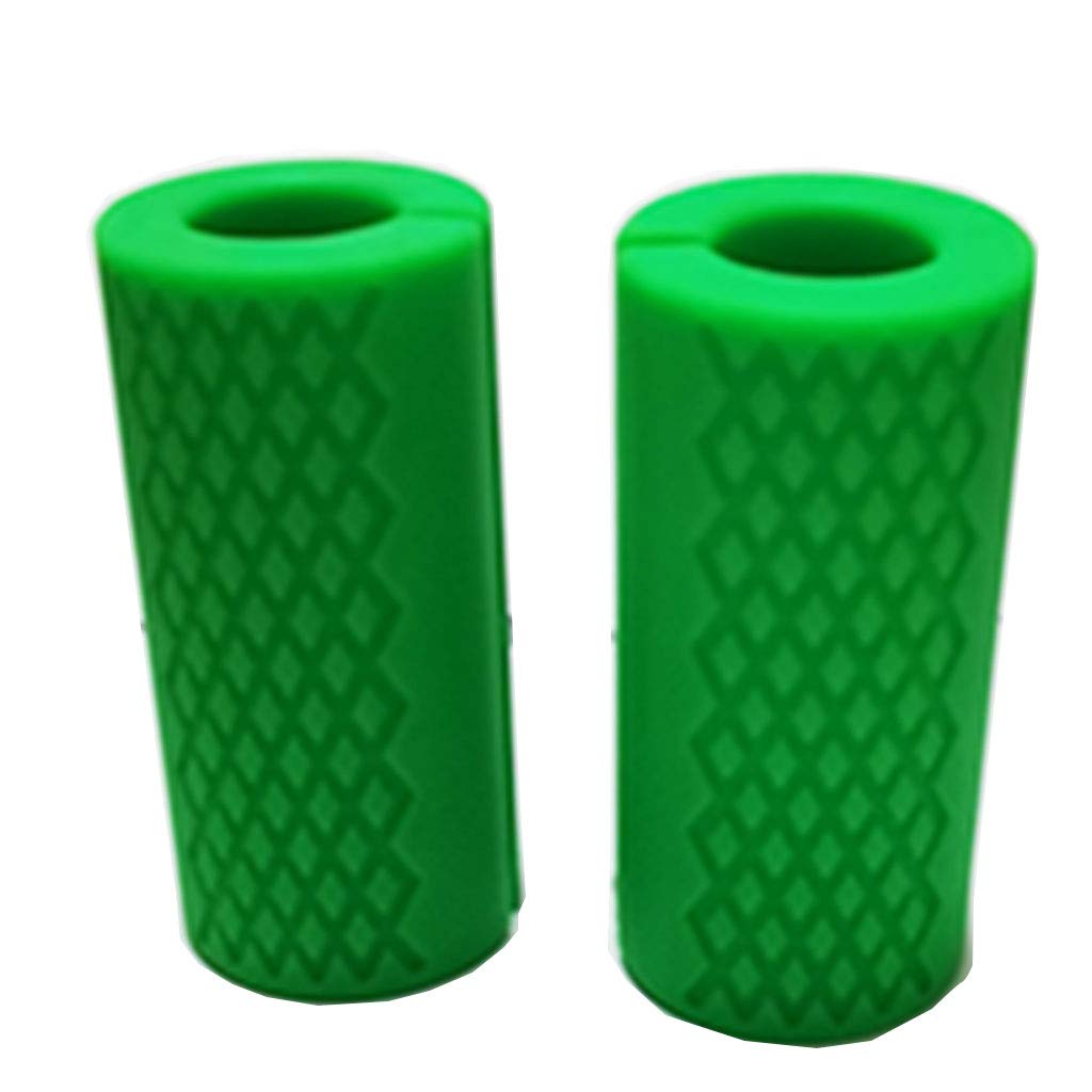 qibylift Pull Up Thick Bar Adapter, Weight Grip Bar Fit for Standard Barbell - Dumbbell Handle Grips, Silicone Rubber Barbell Grips for Weight Lifting Cable Attachments & Fitness Training (Green)