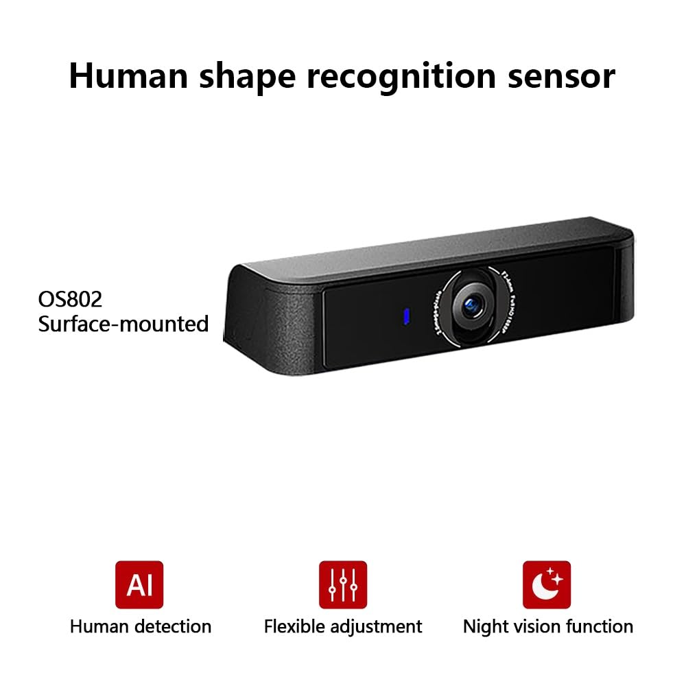 Olideauto Automatic Electric Swing Door Opener with 2PCS Surface-Mounted Wired AI Human Detection Sensor with Sensor and Anti-Pinch Function,Detecting Human Figure and Auto Open Door (Silver Grey)