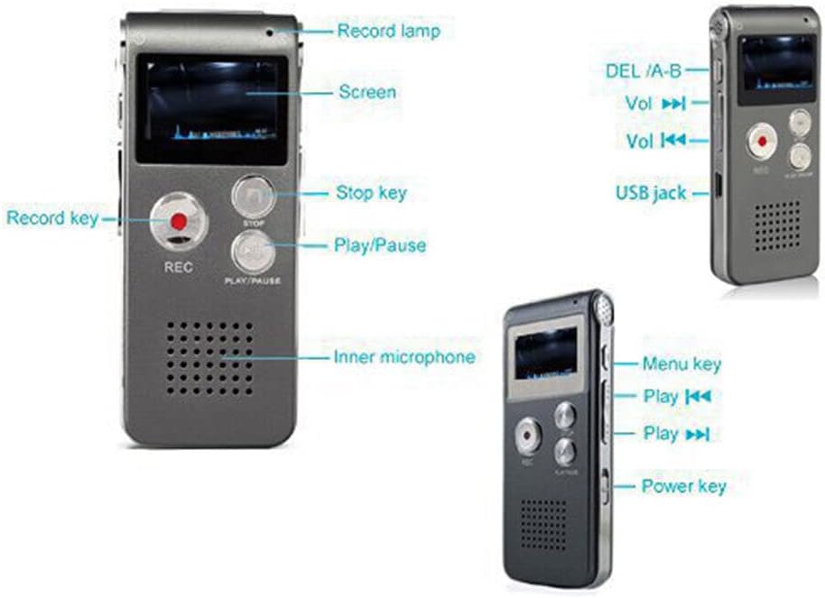 TEAMWILL 8GB Paranormal Ghost Hunting Equipment Digital EVP Voice Activated Recorder USB US (Black)