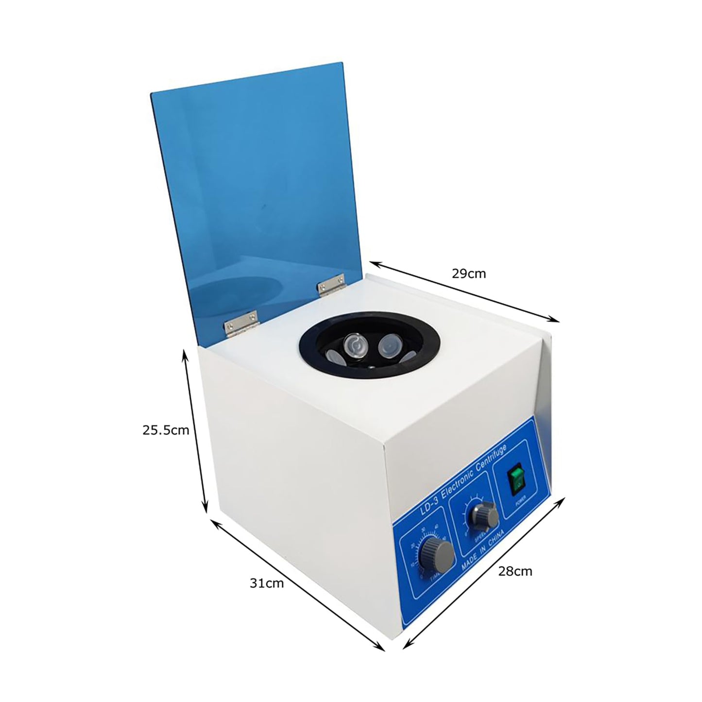 Maisutseb 50ml*6 Electric Benchtop Centrifuge 4000 RPM Lab Centrifuge Machine 110V 60HZ PRP Desktop Centrifuge Stepless Control with Blue Cover Plate Centrifugadora de Plasma