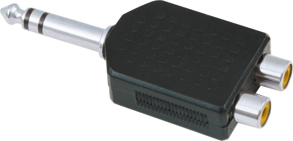 American Recorder 1/4" 2 Technologies Male Stereo to RCA Female Adapter Nickel