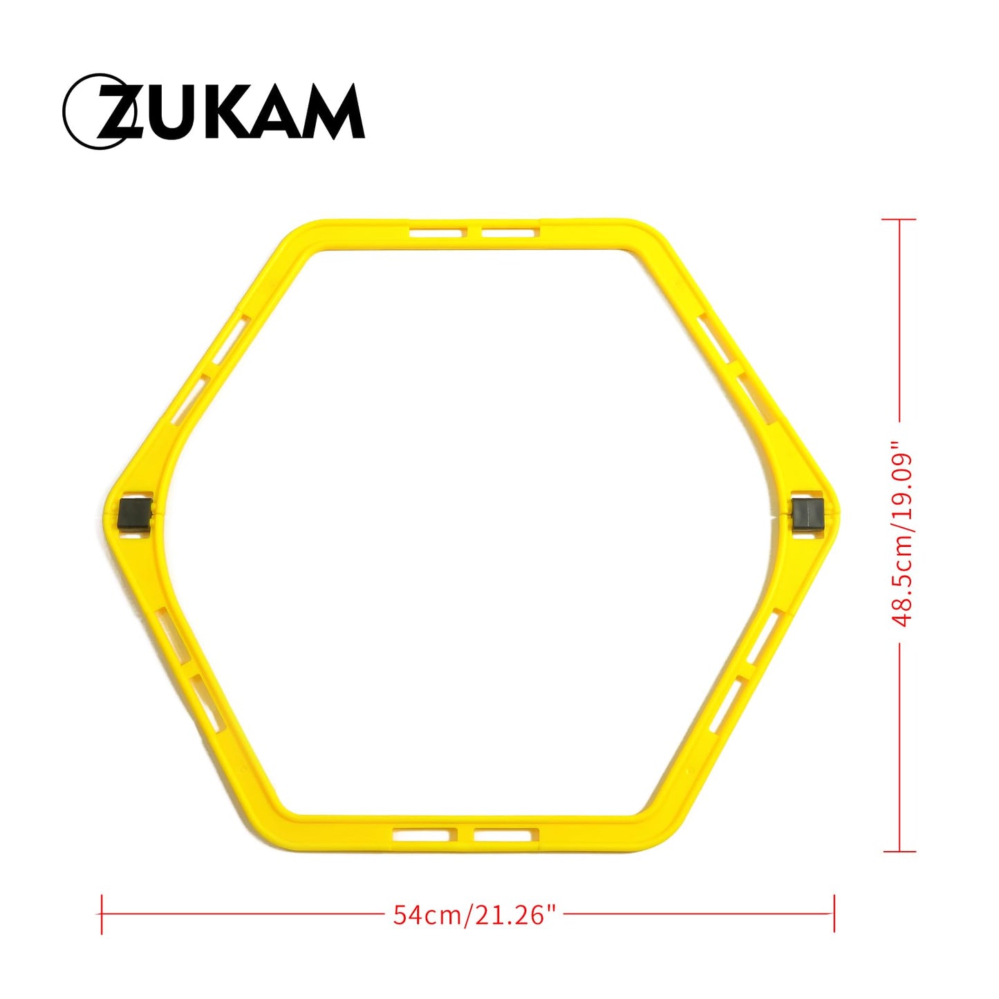 ZUKAM Hex Agility Rings for Speed Training & Agility Footwork Training Speed Hurdles Ladder (6 Ring)