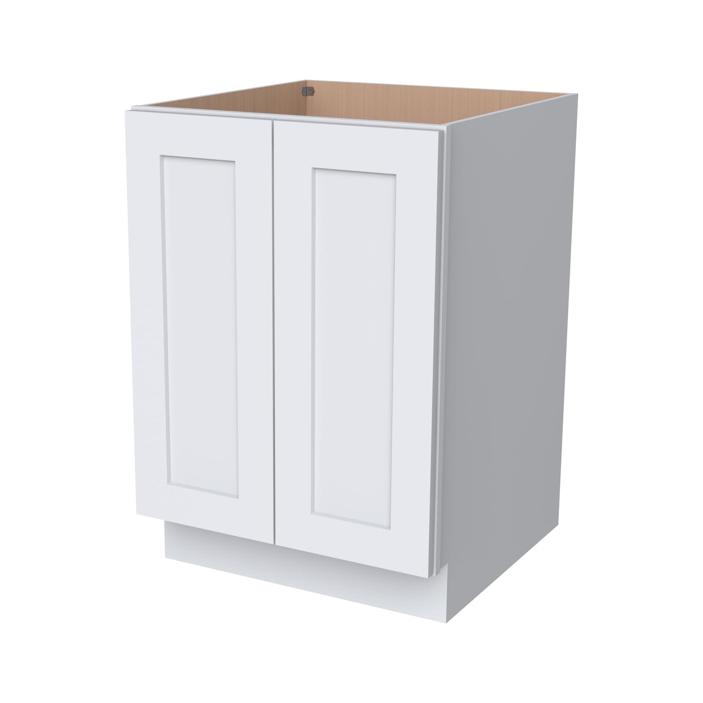 RTA Solid Wood Frame Full Height Door Base Cabinet - 2 Doors and 1 Shelf,Kitchen Storage Cabinet, Entryway Cabinet, Suitable Kitchen, Living Room, Entryway, and Office(White 24”W×24”D×34.5”H)