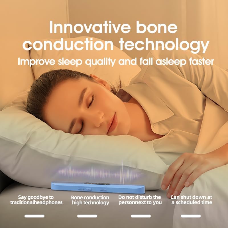 STEHEALTH 3D Pillow Speaker for Sleeping, Bluetooth Bone Conduction, White Noise, Volume Control, Sleep TimerSide