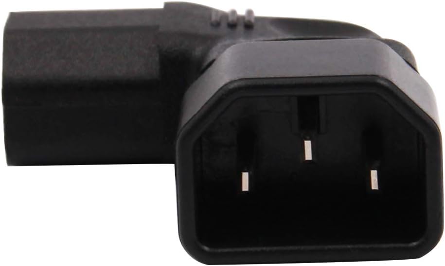 WYMECT 2-Pack C14 C13 Right Angle IEC to Power Adapter PDU Power Extension for LCD LED TV Wall Mount