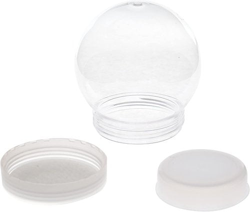 Creative Hobbies DIY Snow Globe Kit - Pack of 6 Clear Plastic Water Globes | 4 Inch with Screw-Off Cap