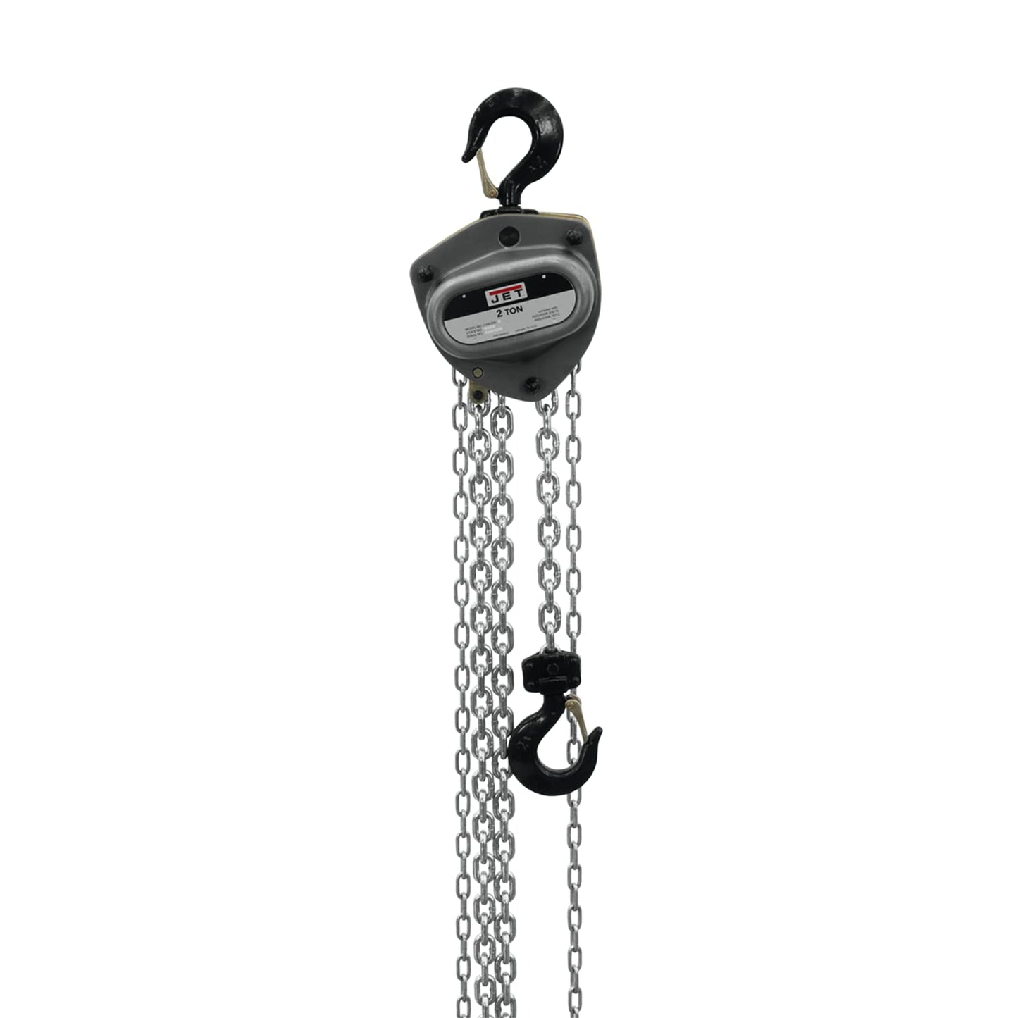 JET 2-Ton Hand Chain Hoist, 15' Lift, Overload Protection (L-100-200WO-15)