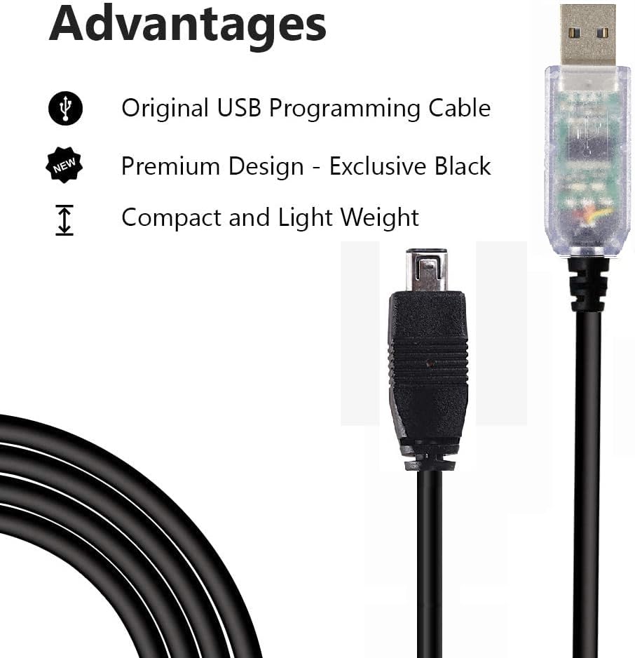 Feanteek Programming USB-1 BC250D BC296D UBC3300XLT BC246T BR330T BCD396T BC346XT (1.8M) USB Cable for Uniden Scanner