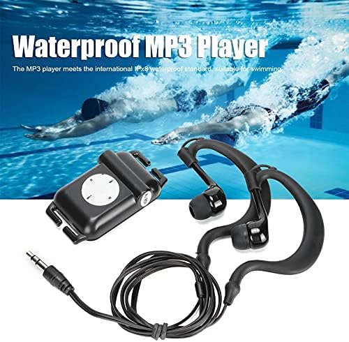 Dilwe IPX8 MP3 4GB MP3 8-10 MP3/Lossless Swimming, Player, Portable Players with Headphone, Hours Format Music Player