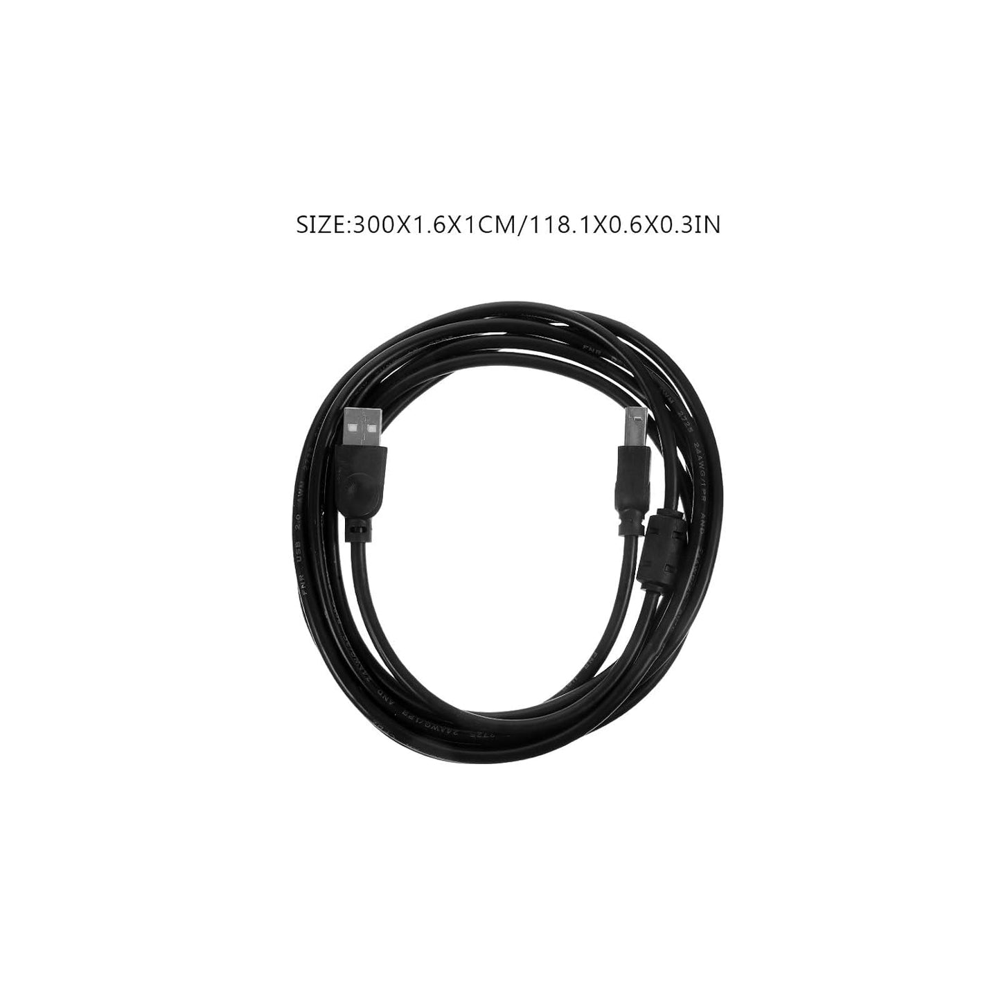 3M Printer USB Cable Black for Copier Scanner Fax Machine Replacement Computer Accessory Office Use