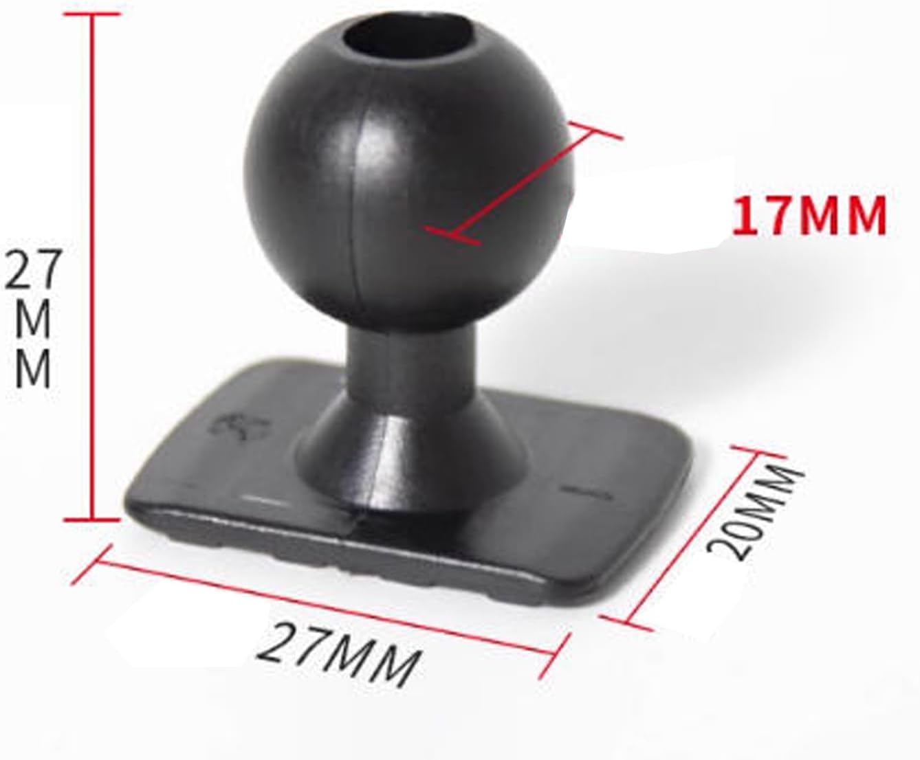 AbeeyGeomarn 6 Pack 27mm 20mm 17mm Universal Ball Head Mount, ABS Plastic Phone Holder Connector, Black, x Base