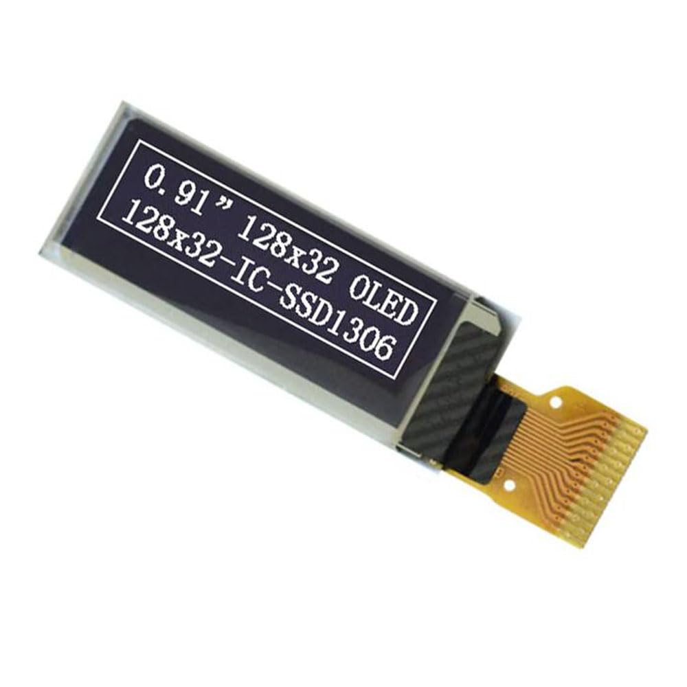 Senzooe 0.91 inch 14pin 128 32 OLED display screen x LCD screen HD highlight (white)