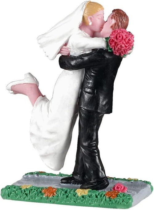 Lemax Village Collection - The Newlyweds Figurine | Charming Wedding Scene Decor
