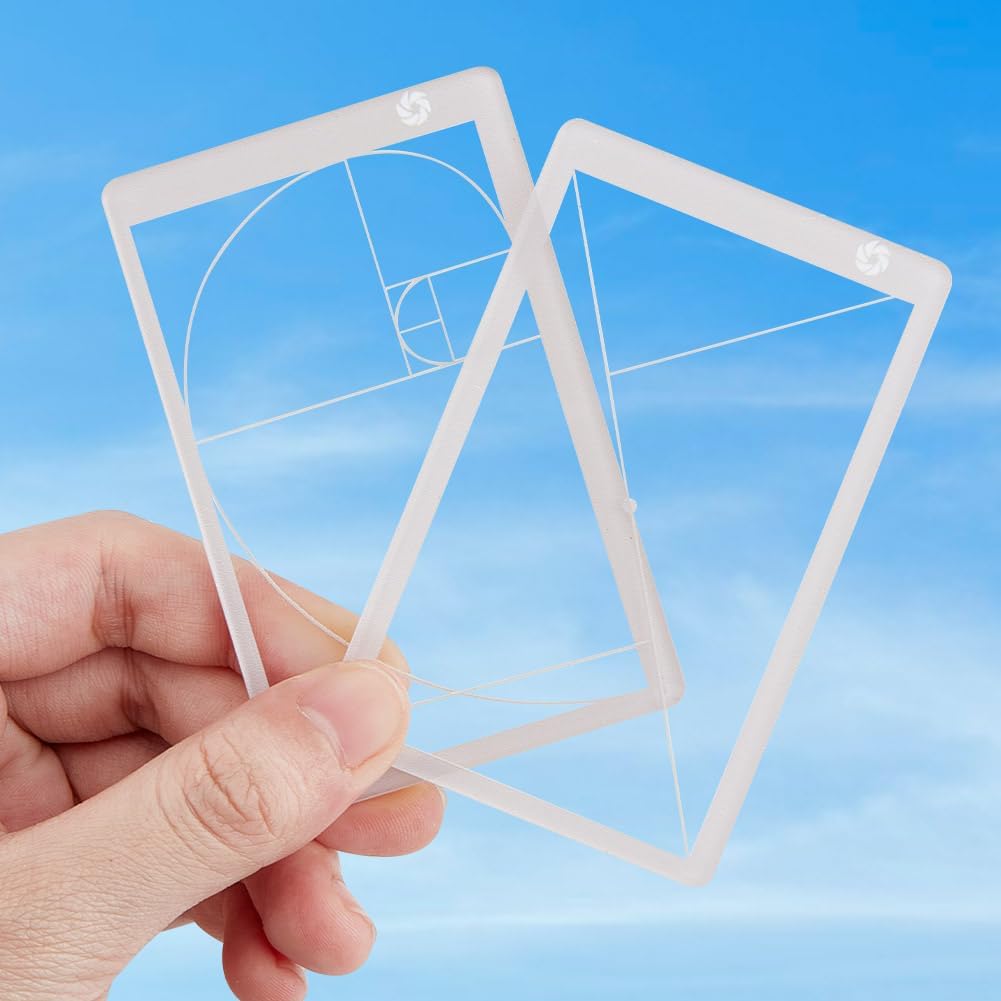 2pcs 2 Golden Ratio View Finder Styles Fibonacci Photo Composition Tool Viewer Photography Artist Viewfinder Rule