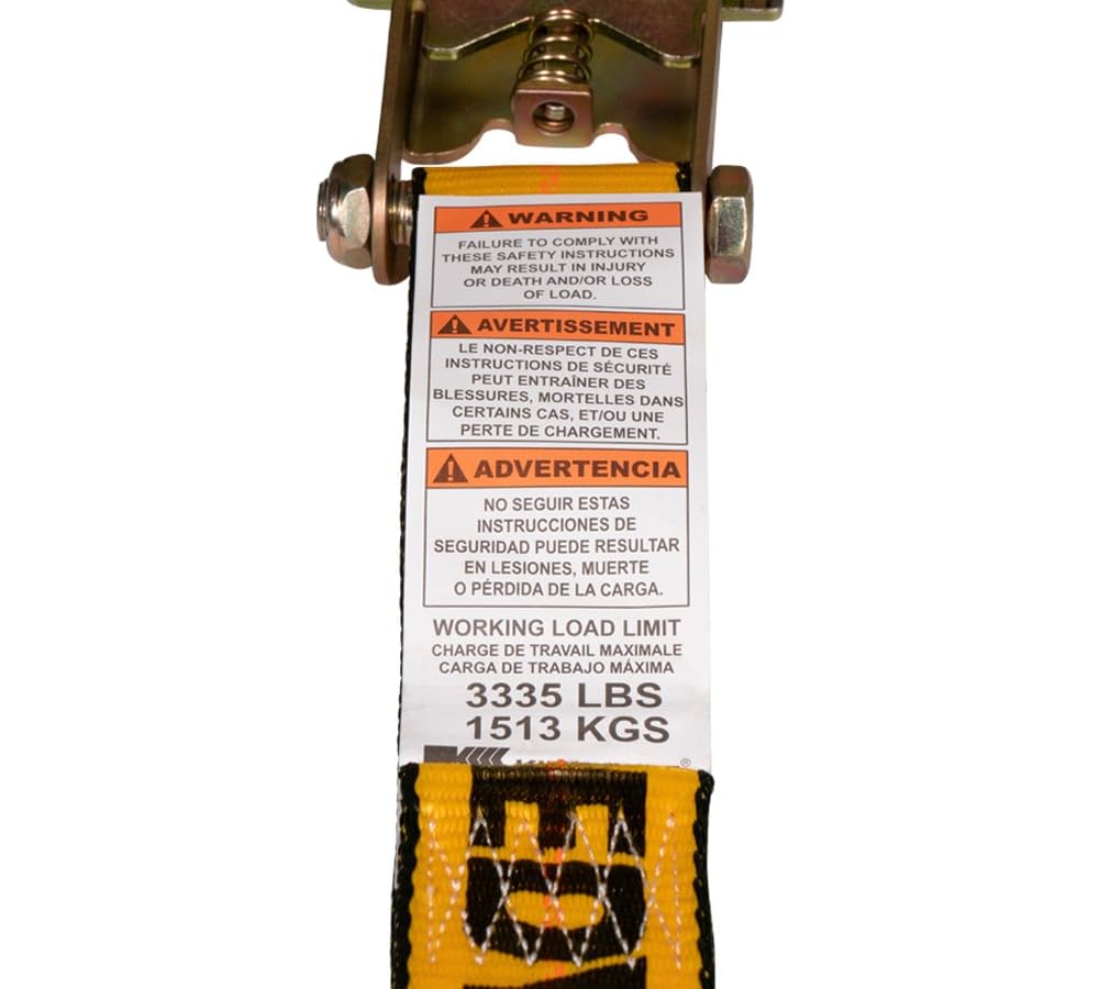 Mytee Products 10 Pack Kinedyne Ratchet Straps with Flat Hooks, 2" x 30' Ratchet Straps Yellow | 10,000 Lbs Breaking Strength | Tie-Down Ratchet Straps for Flatbed, Truck, Trailers Pickup