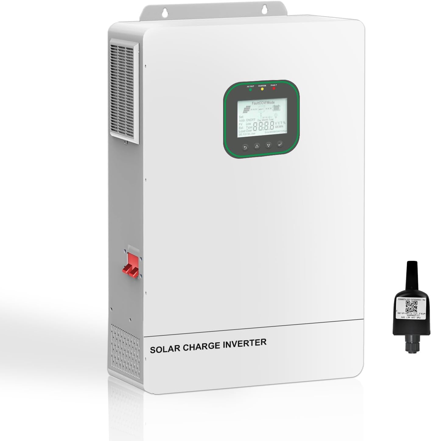 All in One 6500W Solar Hybrid Inverter Pure Sine Wave Inverter with Single Phase，MAX 6 Parallel, Work with 48V DC to 110V AC Lead Acid/LiFePO4 for Home, RVs, (6.5KW-WiFi)