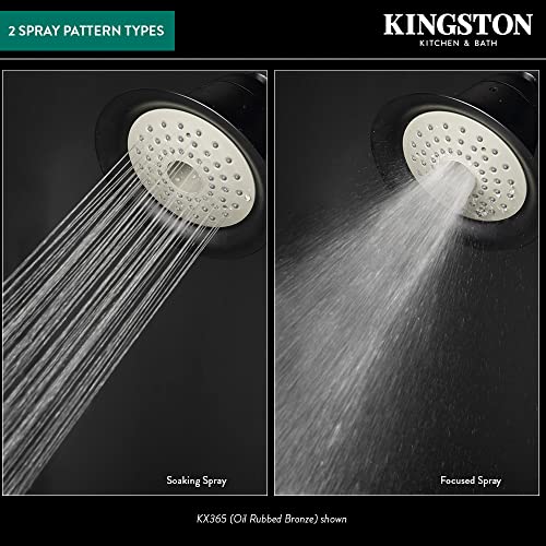 Kingston Brass Watersense KX361 6-inch Diameter High Velocity Aeroflow Shower Head, Polished Chrome