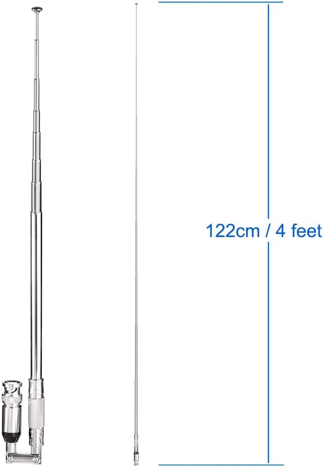BINGFU 20-1300MHz 8 2-Pack Police Scanner Antenna Sections Telescopic BNC Male Antenna Compatible with Uniden Whistler