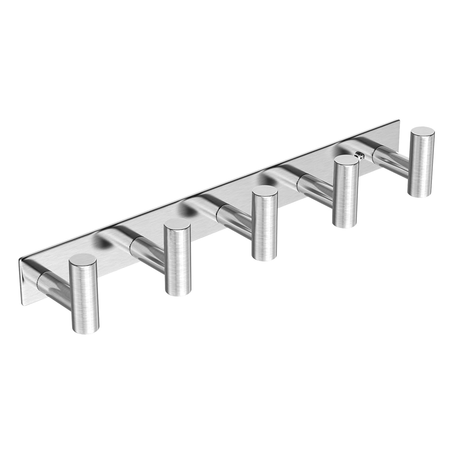 VINHOLD Wall Mounted Coat Rack-5 Hooks, Heavy Duty Stainless Steel Wall Hooks for Towel Coat Bag, Hat Rack Coat Hanger Coat Hooks Towel Racks for Bathroom Entryway Kitchen Hotel (Silvery, 1 Pack)