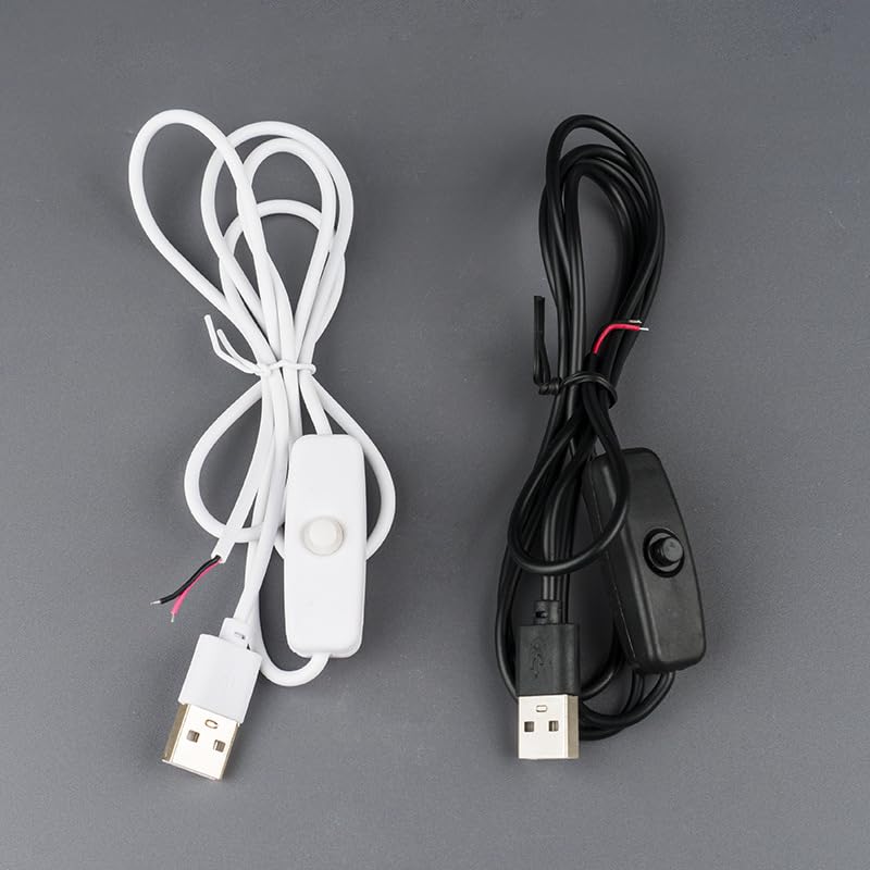 ThtRht 4 Pack 2 5V 12V USB Extension Cable with Switch On/Off Pin Wire Connector DIY Power Cord Toggle Rocker for LED