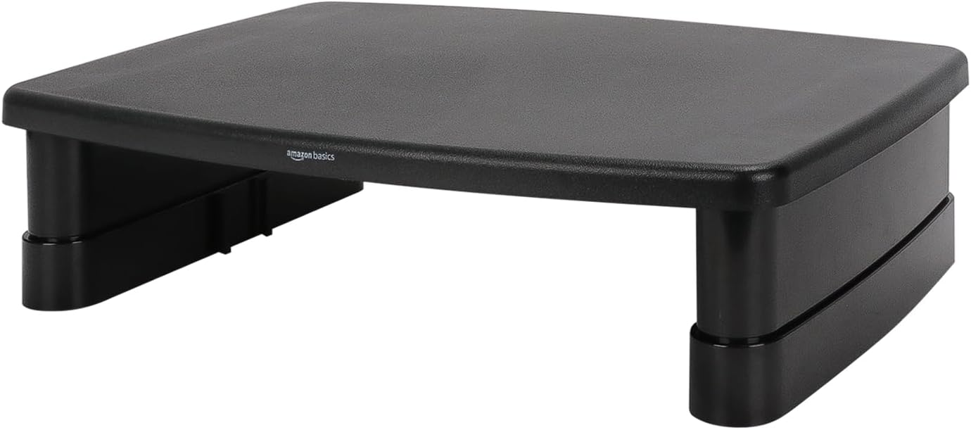 22lbs, Amazon Basics Height Adjustable Monitor Stand Riser with Storage Organizer, Multifunctional Desk Accessories
