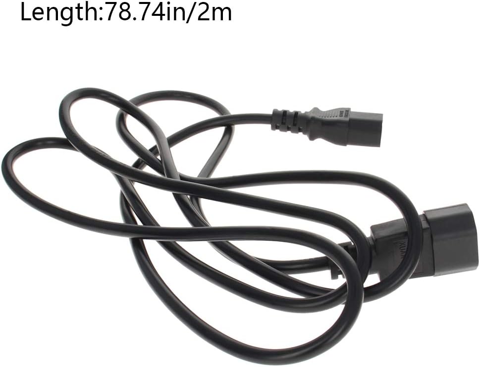 Fielect C14 2 C13 C14 2 C13 250V 10A(6.6ft/2m) to x Power Plug Cord, Male to x Female Power Adapter Cable Cord