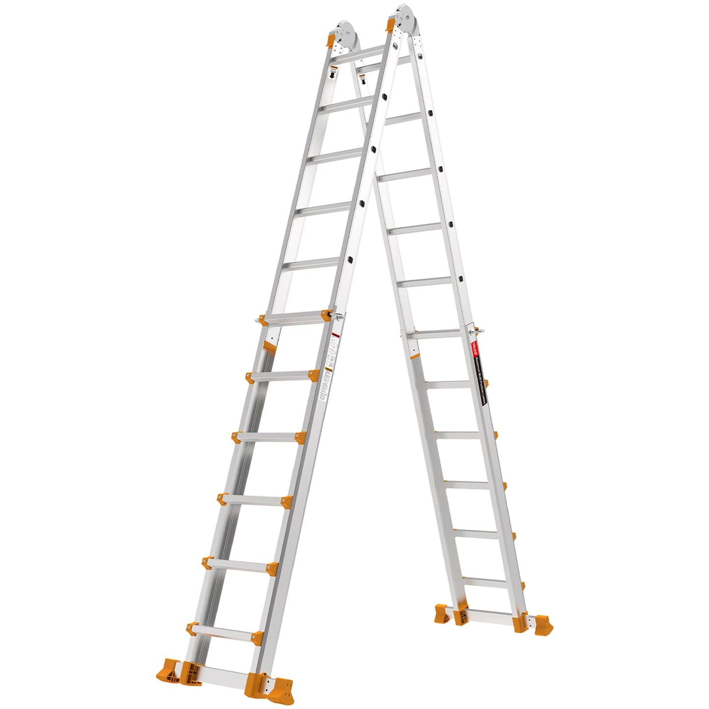 Valeo Ladder 22FT, Multi Position 6 Step Ladder Extension, Anti-Slip A Frame Folding Ladder with Removable Tool Tray, 330lbs Adjustable Telescopic Aluminum Ladders for Stairs Home Indoor Outdoor Roof