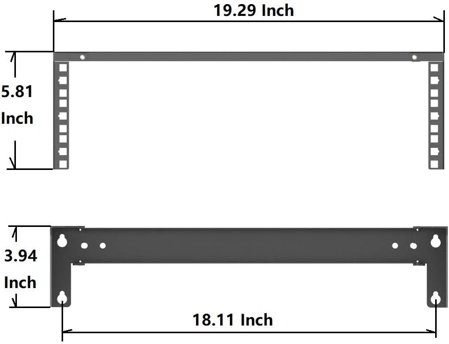 Mofangtech 3U 19" (1) JINGCHENGMEI Vertical Wall Mount Patch Panel Bracket -Steel Networking Euipment Rack for Network