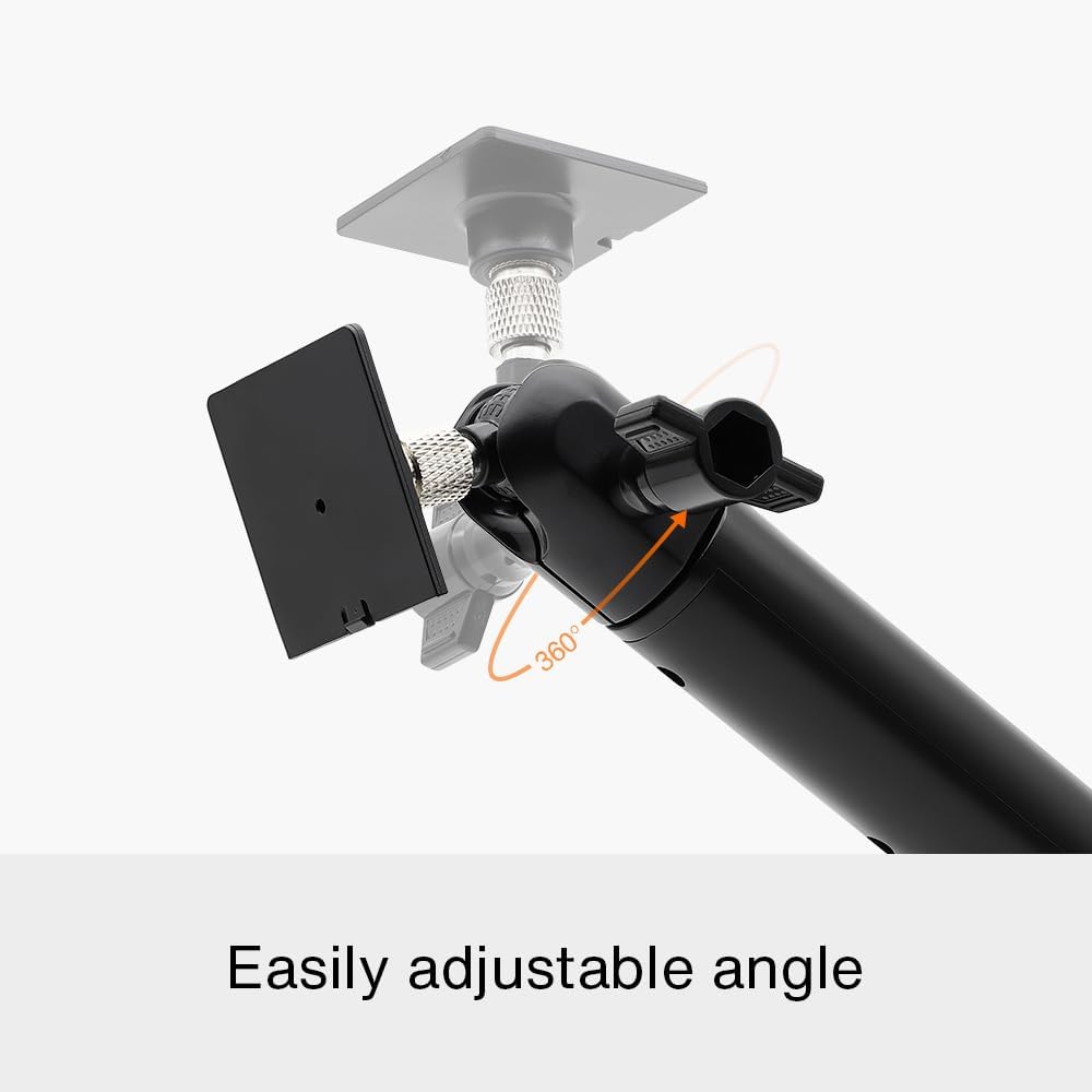 2-in-1 1/4"-20 Holicfun Pole Mount for Ring, Arlo, and Cameras & Solar Panels with Screw Hole - Black